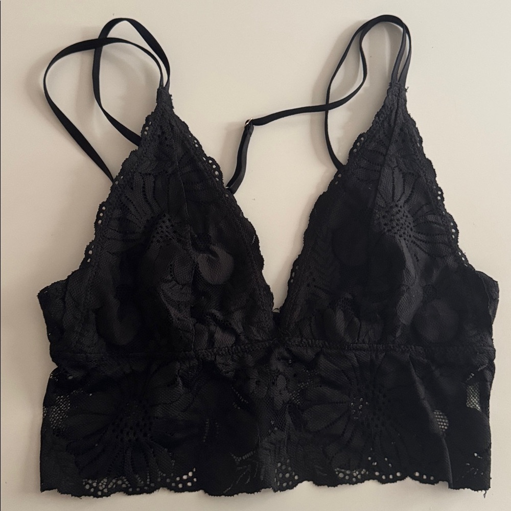 Aerie Midnight Floral Lace Bralette